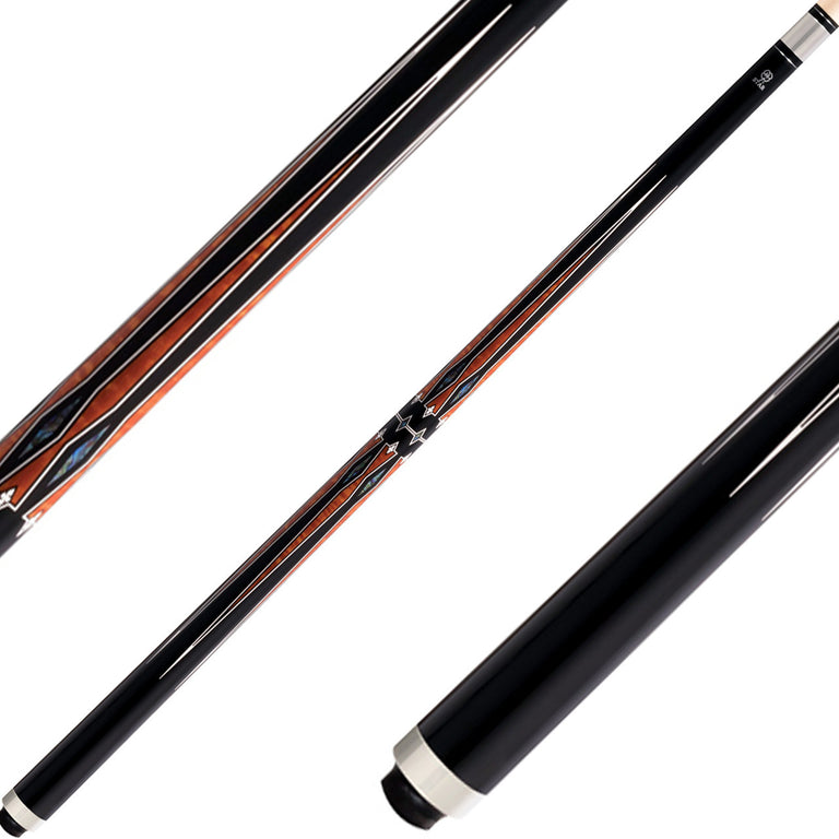 Star S82 Cue - Black with Abalone and Brown Points