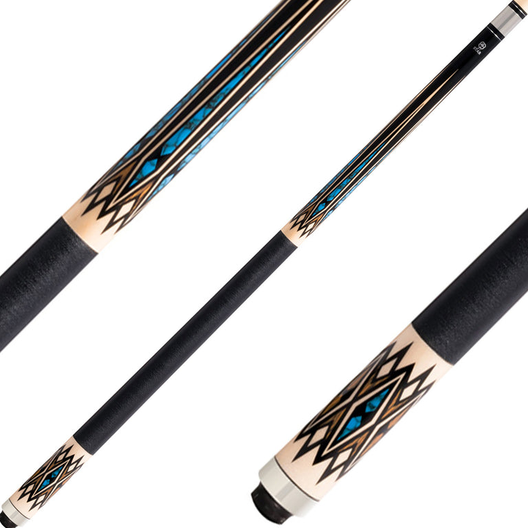 Star S83 Cue - Black with Turquoise and Brown Points