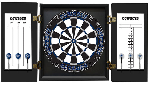 Dallas Cowboys Dartboard Cabinet Set Fan's Choice 3
