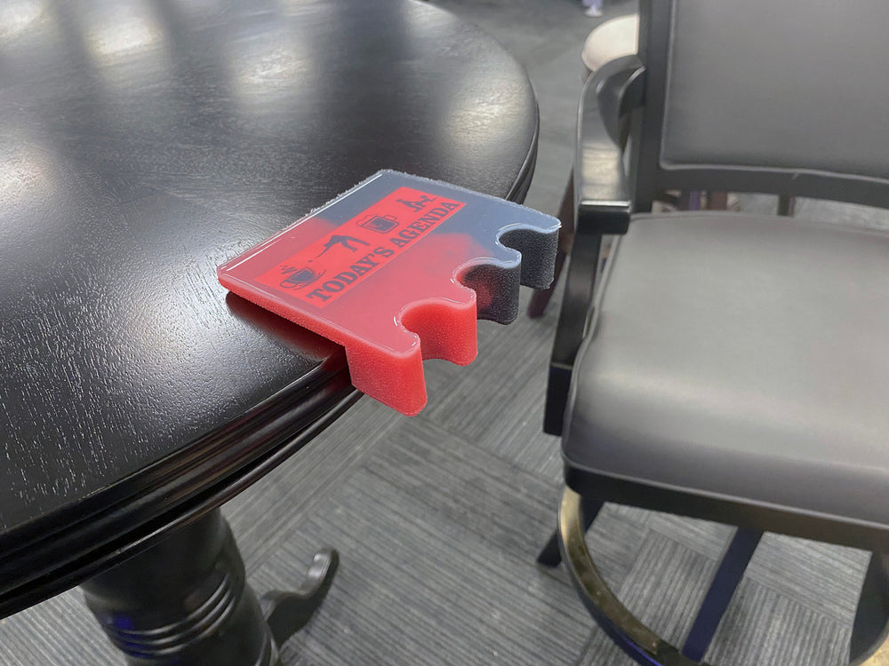 Today's Agenda 3 Cue Holder Black and Red