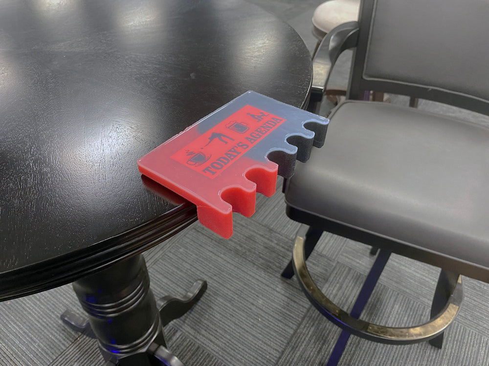 Today's Agenda 5 Cue Holder Black and Red