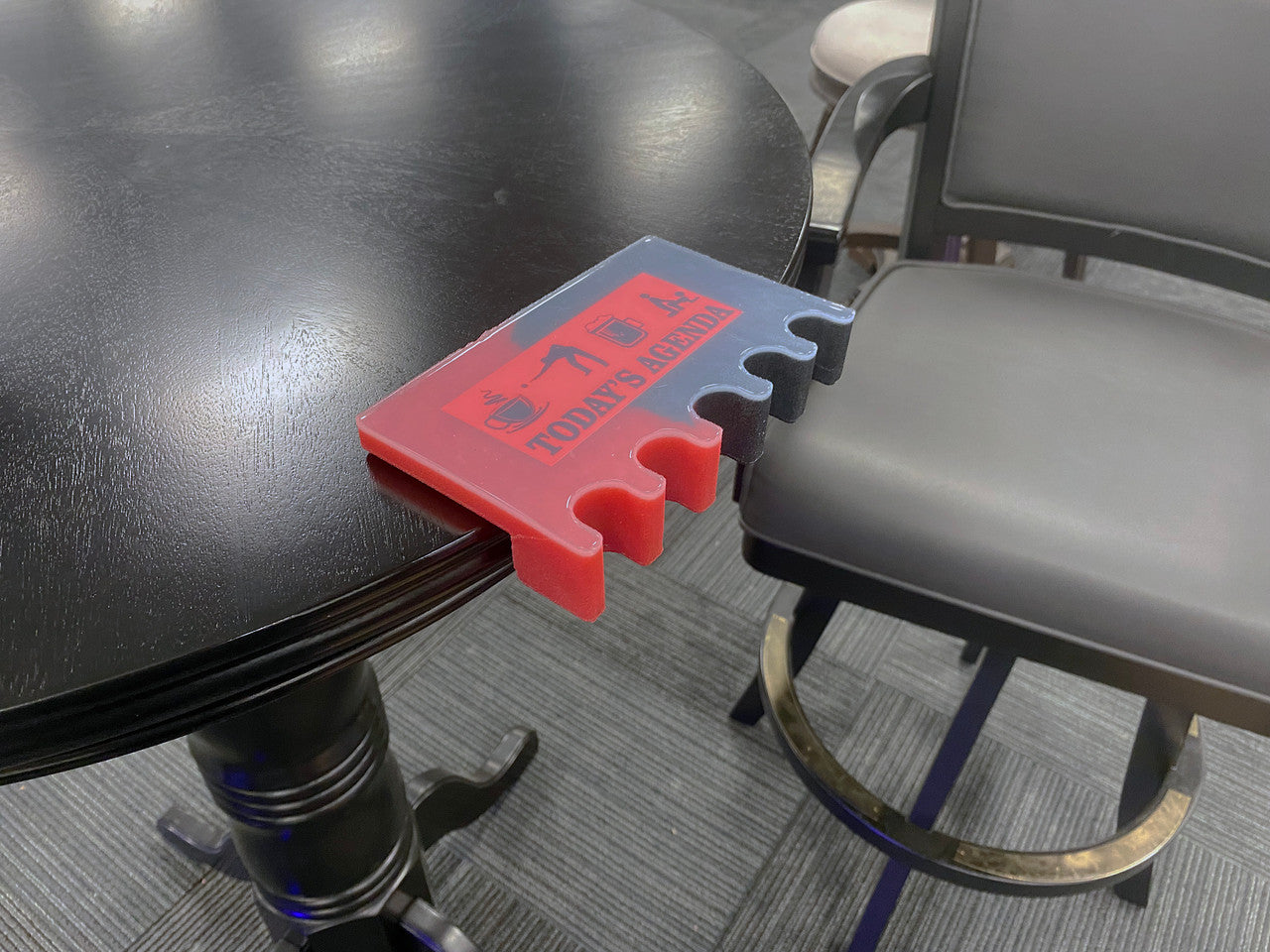 Today's Agenda 5 Cue Holder Black and Red
