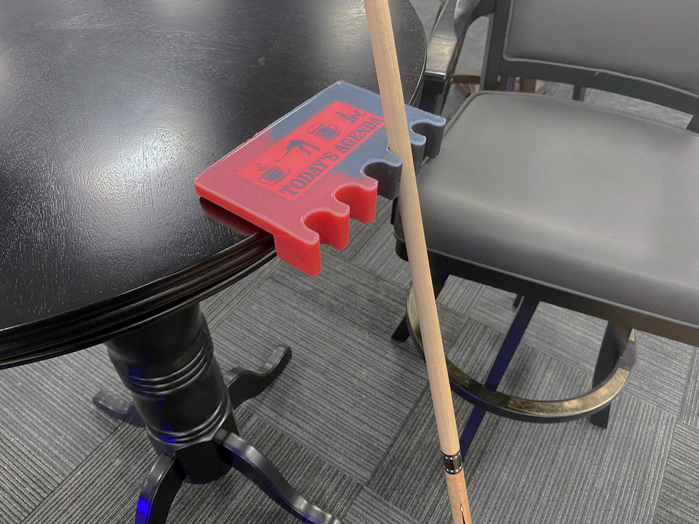 Today's Agenda 5 Cue Holder Black and Red