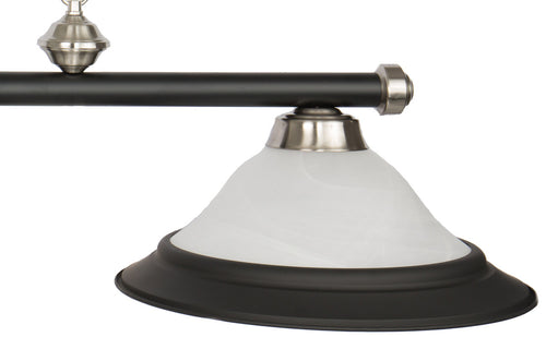 Presidential Billiards Pool Table Light - Matte Black with Chrome Accents and Glass Shades 2