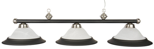 Presidential Billiards Pool Table Light - Matte Black with Chrome Accents and Glass Shades 1