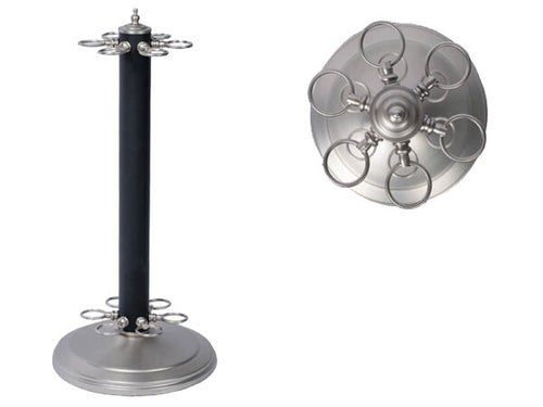 Metal Pool Cue Floor Rack Black And Stainless Steel 2