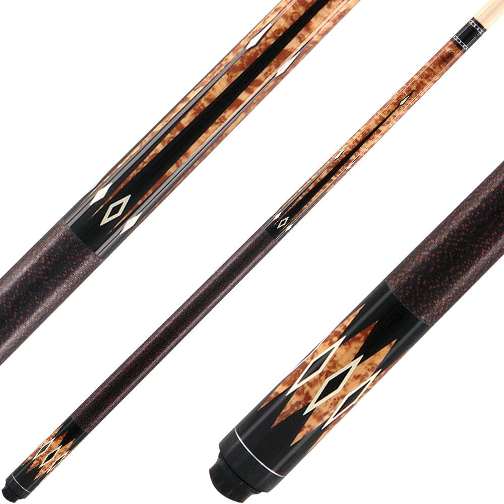 Lucky L33 Pool Cue- Brown Burl Wood