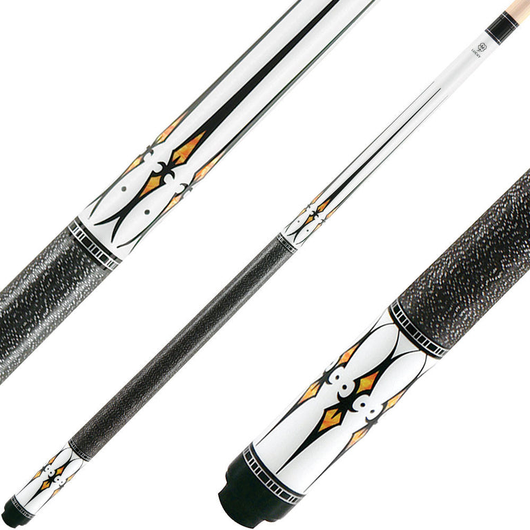 Lucky L40 Cue - White with Natural and Black Points