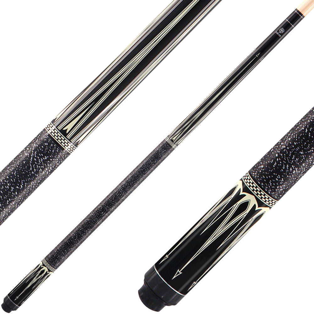 Lucky L22 Pool Cue - Black with White Points
