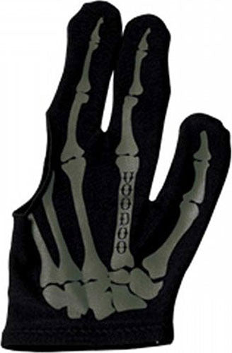 Voodoo BGLVOD GREY Gray Skeleton Billiard Glove - Left Bridge Hand