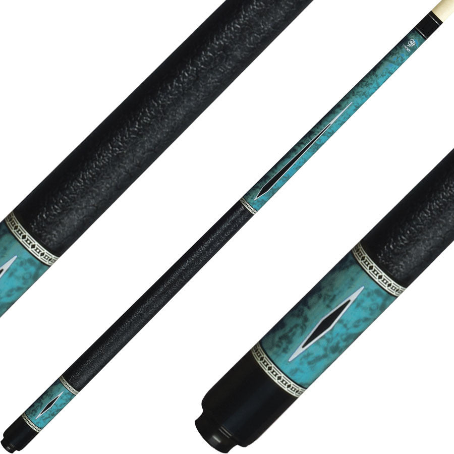 Lucky L55 Pool Cue - Blue Burlwood