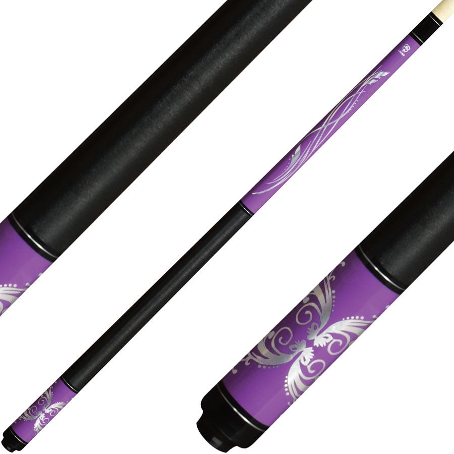 Lucky L59 Pool Cue - Purple with Pink Foil Overlay