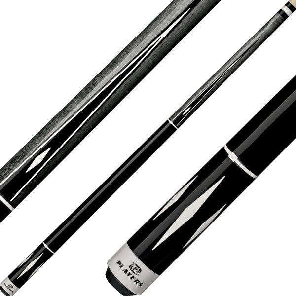 Players C-807 Classic Series Pool Cue- Grey and White Diamonds