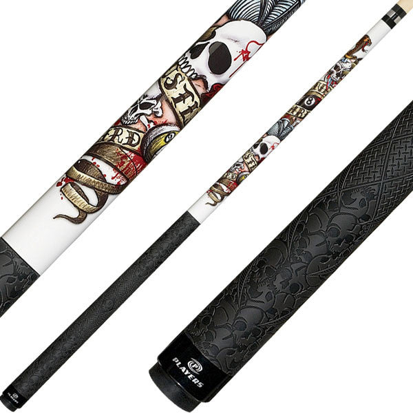 Players D-LH Artistic Series Pool Cue - Live Hard Hustle Hard