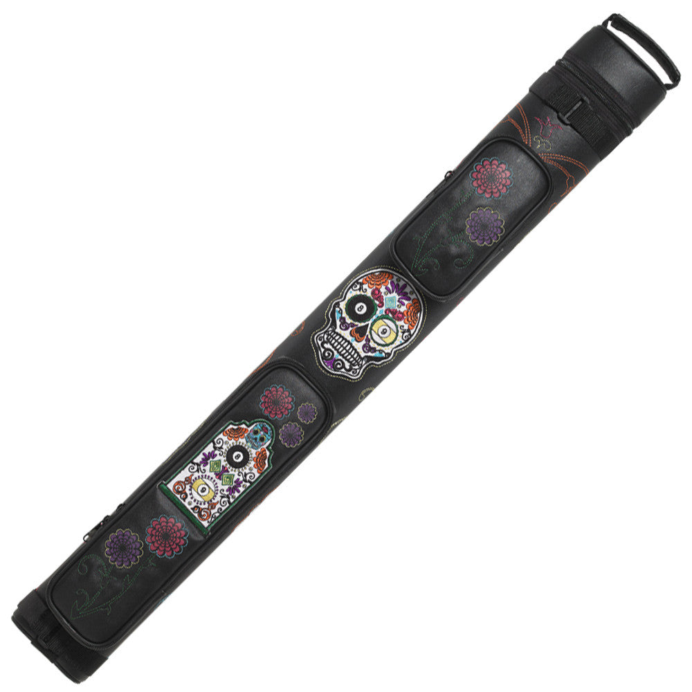 Action CALC22B Calavera 2 Butt x 2 Shaft Hard Pink Stitched with Purple Roses Case