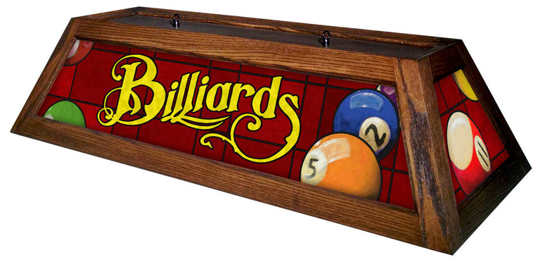 Classic Red Billiards Pool Table Light Mahogany Stain