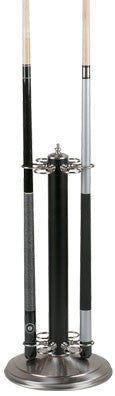 Metal Pool Cue Floor Rack Black And Stainless Steel