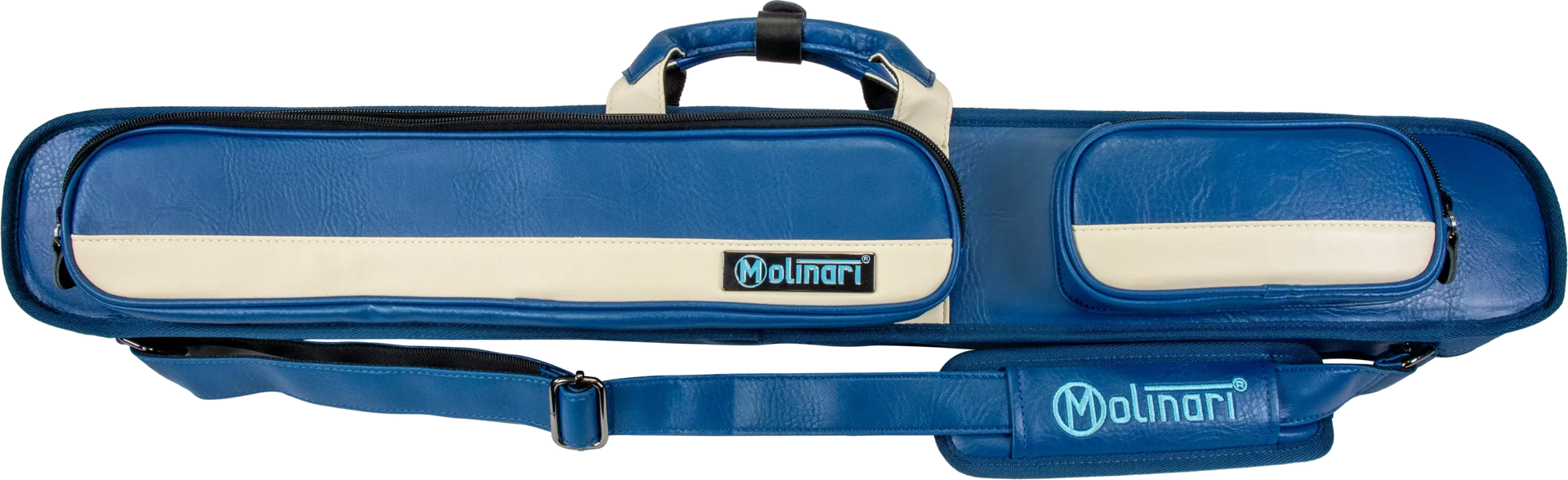 Molinari Classic Butterfly 2x4 Soft Cue Case - Blue / Beige