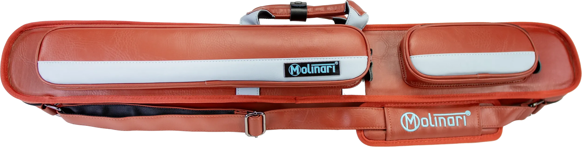 Molinari Classic Butterfly 2x4 Soft Cue Case - Brown / Light Blue