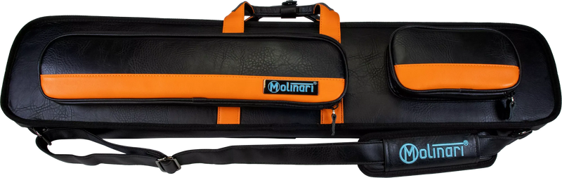 Molinari Classic Butterfly 3x6 Soft Cue Case - Black / Orange