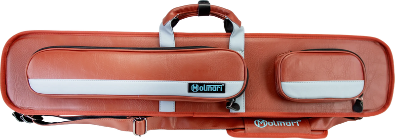 Molinari Classic Butterfly 3x6 Soft Cue Case - Brown / Light Blue