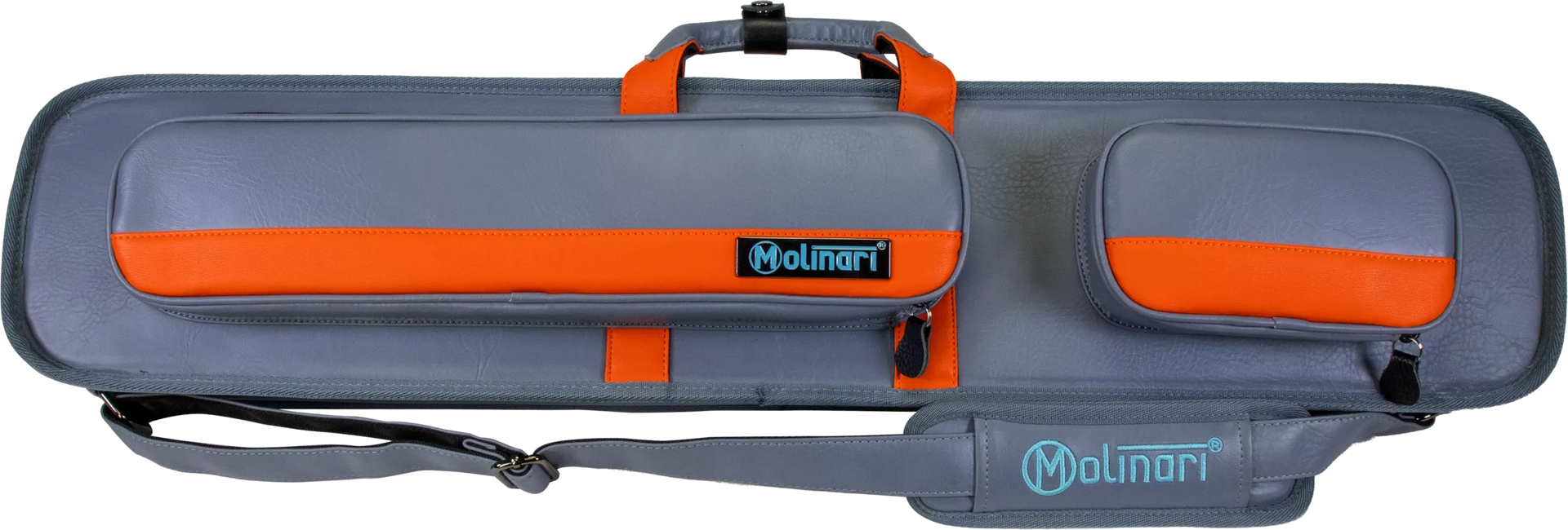 Molinari Classic Butterfly 3x6 Soft Cue Case - Gray / Orange