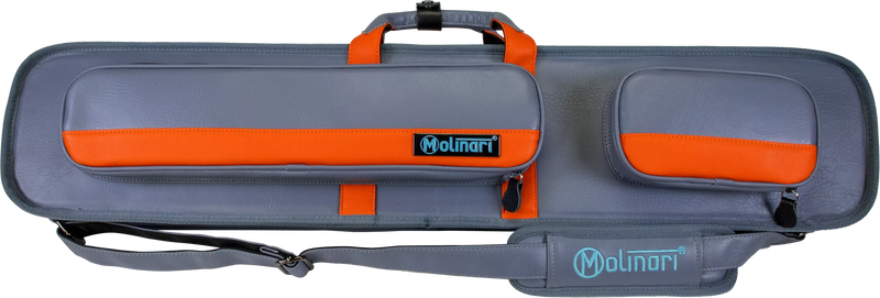 Molinari Classic Butterfly 3x6 Soft Cue Case - Gray / Orange