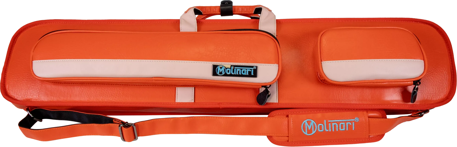 Molinari Classic Butterfly 3x6 Soft Cue Case - Orange / Light Pink