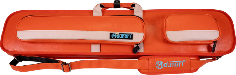 Molinari Classic Butterfly 3x6 Soft Cue Case - Orange / Light Pink