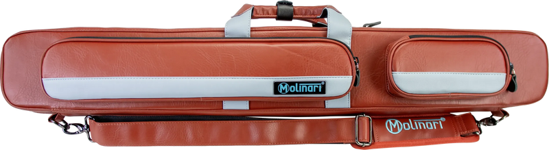 Molinari Flat Butterfly 2x4 Soft Cue Case - Brown / Light Blue