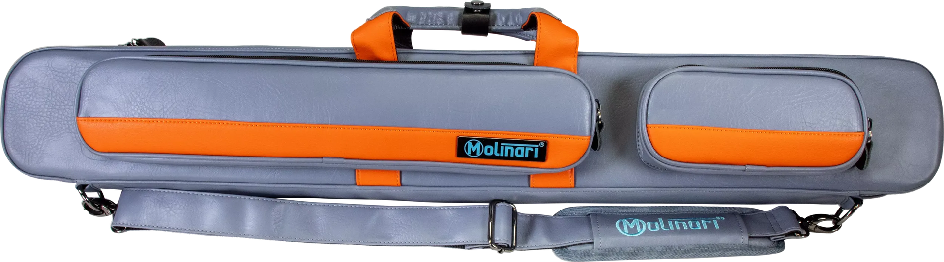 Molinari Flat Butterfly 2x4 Soft Cue Case - Gray / Orange