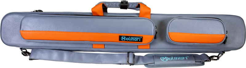 Molinari Flat Butterfly 2x4 Soft Cue Case - Gray / Orange