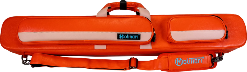 Molinari Flat Butterfly 2x4 Soft Cue Case - Orange / Light Pink
