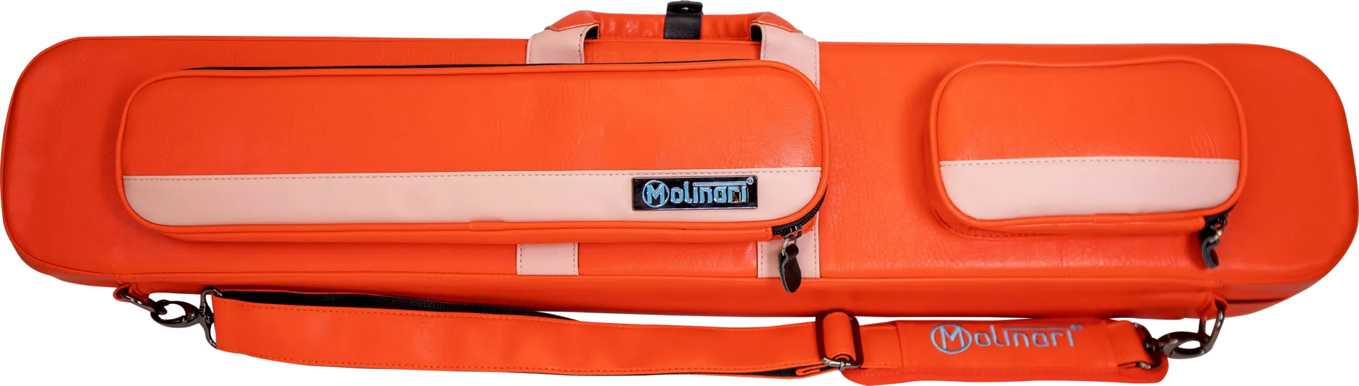 Molinari Classic Butterfly 3x6 Soft Cue Case - Orange / Light Pink