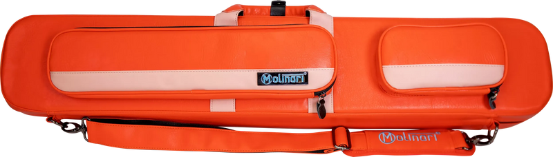 Molinari Classic Butterfly 3x6 Soft Cue Case - Orange / Light Pink