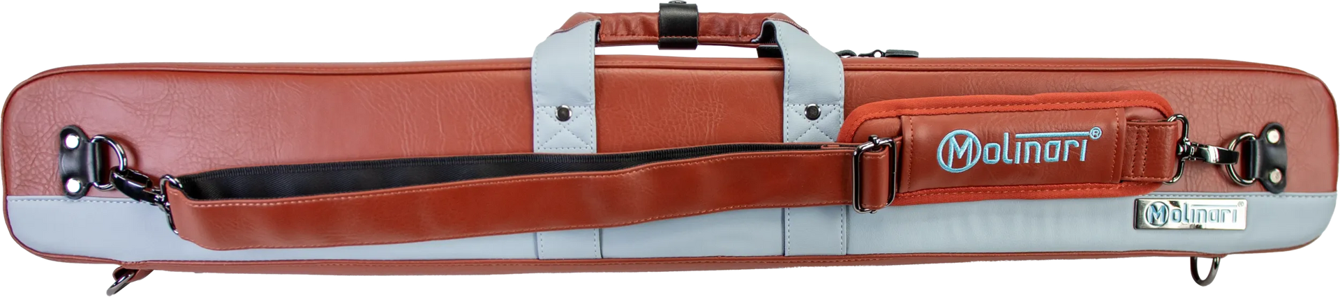 Molinari Flat Butterfly 2x4 Soft Cue Case - Brown / Light Blue