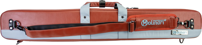 Molinari Flat Butterfly 2x4 Soft Cue Case - Brown / Light Blue