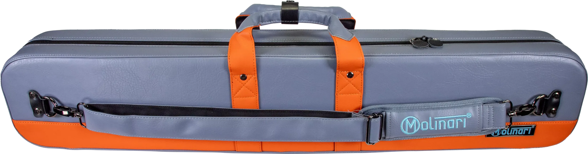 Molinari Flat Butterfly 3x6 Hard Cue Case - Gray / Orange