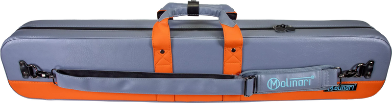 Molinari Flat Butterfly 3x6 Hard Cue Case - Gray / Orange
