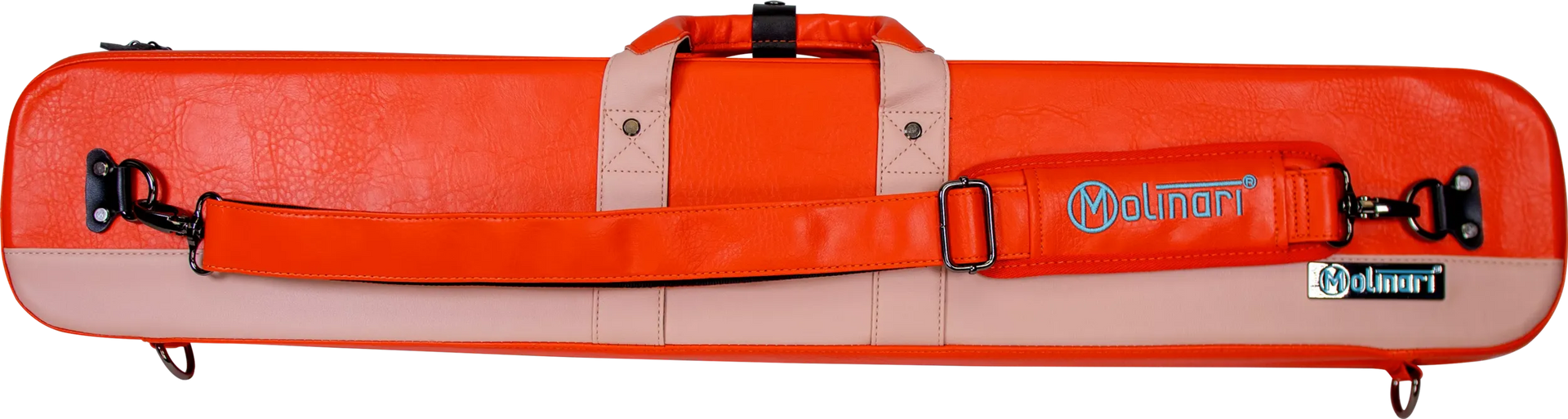 Molinari Classic Butterfly 3x6 Soft Cue Case - Orange / Light Pink