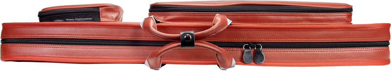 Molinari Classic Butterfly 3x6 Soft Cue Case - Brown / Light Blue