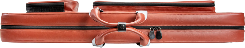 Molinari Flat Butterfly 3x6 Hard Cue Case - Brown / Light Blue