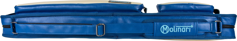 Molinari Classic Butterfly 2x4 Soft Cue Case - Blue / Beige
