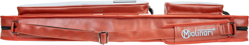 Molinari Classic Butterfly 2x4 Soft Cue Case - Brown / Light Blue