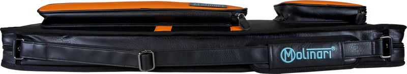 Molinari Classic Butterfly 3x6 Soft Cue Case - Black / Orange