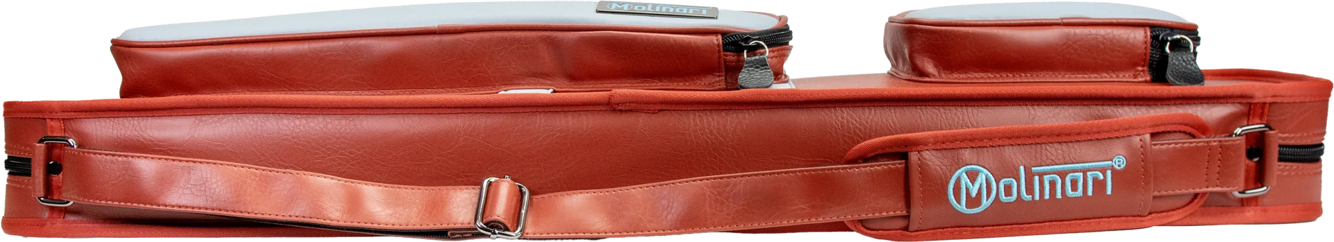 Molinari Classic Butterfly 3x6 Soft Cue Case - Brown / Light Blue