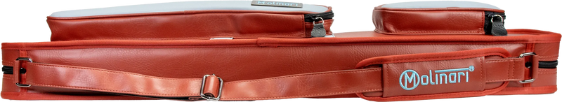 Molinari Classic Butterfly 3x6 Soft Cue Case - Brown / Light Blue