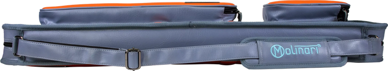 Molinari Classic Butterfly 3x6 Soft Cue Case - Gray / Orange