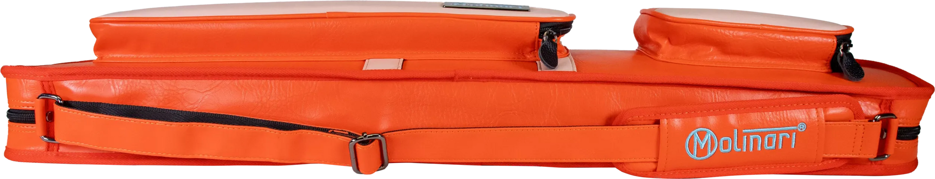 Molinari Classic Butterfly 3x6 Soft Cue Case - Orange / Light Pink