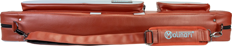 Molinari Flat Butterfly 2x4 Soft Cue Case - Brown / Light Blue